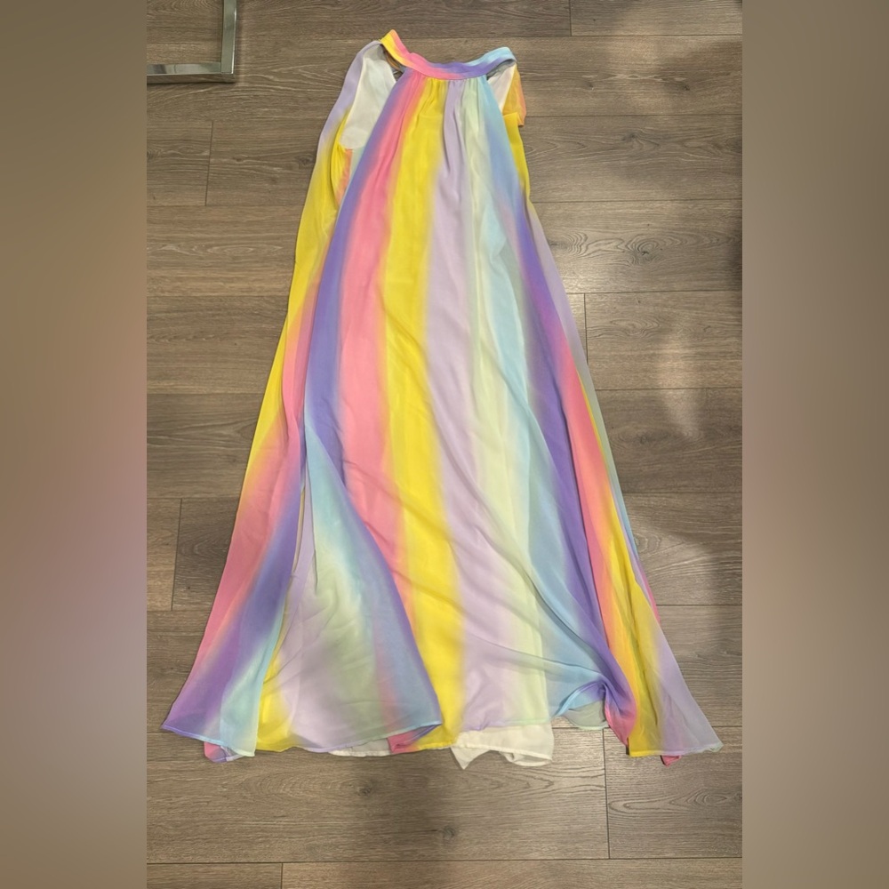 Multi color halter neck maci dress